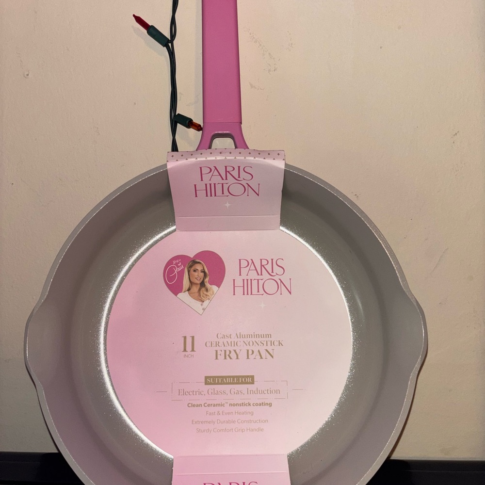 Paris Hilton Pink and Silver Ceramic Nonstick Fry Pan